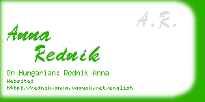 anna rednik business card